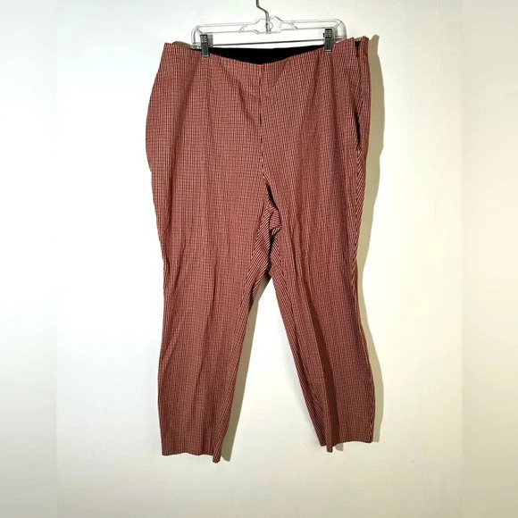 A New Day Brown Plaid Skinny Ankle Pants - Picture 2 of 7